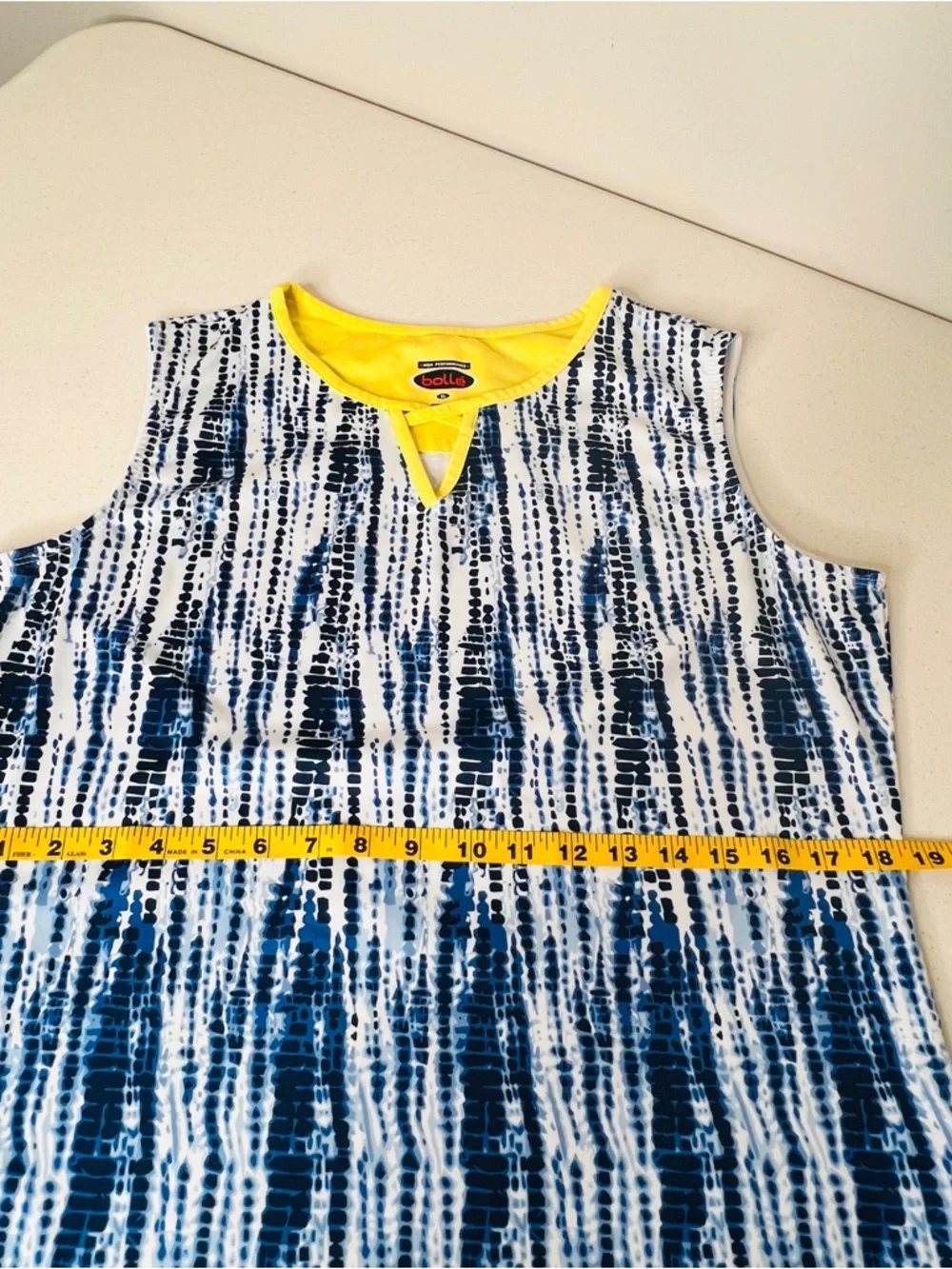 Bolle' Blue White Tie Dye Print Activewear Tank Top High Performance Womens XL - Picture 10 of 11